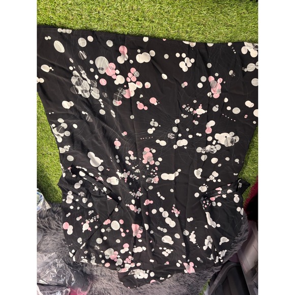 Mariana Black Abstract Dot Print Collared Button Up Shirt Top Womens - Picture 2 of 6